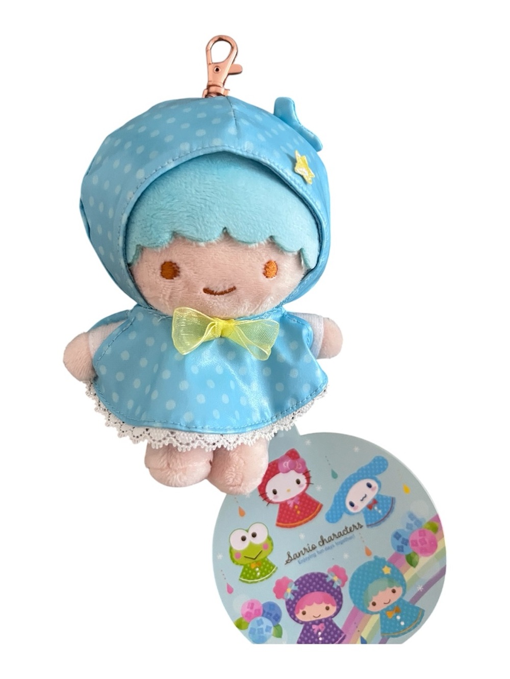 Sanrio Little Twin Stars Kiki Raincoat Mascot Plush Keychain